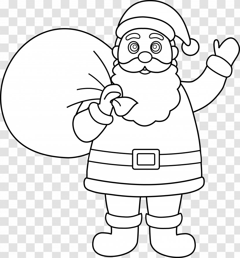 Santa Claus Reindeer Black And White Christmas Clip Art - Frame - Pictures Transparent PNG