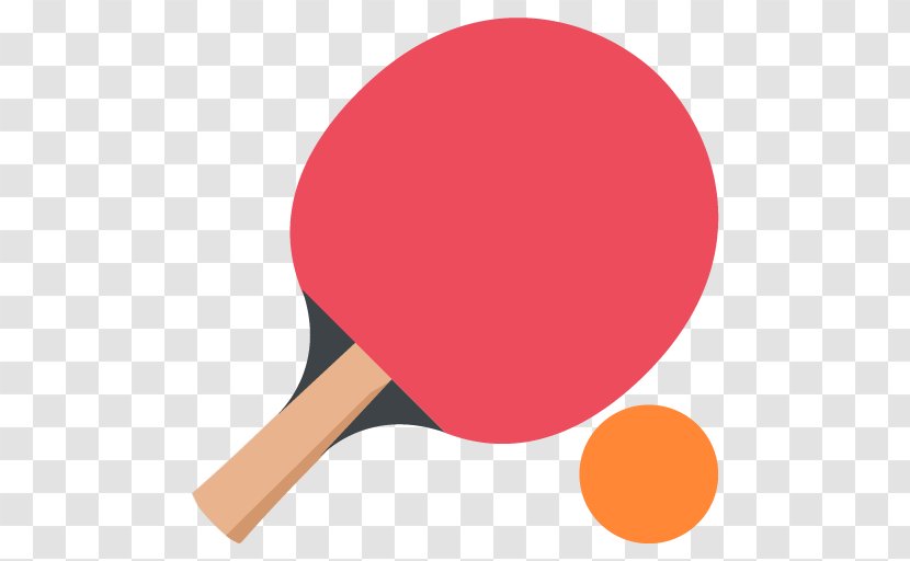 Table Tennis Racket Emoji Ball - Red Cartoon Transparent PNG