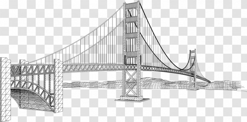 Golden Gate Bridge Ampera Euclidean Vector - Drawing - Sketch Transparent PNG