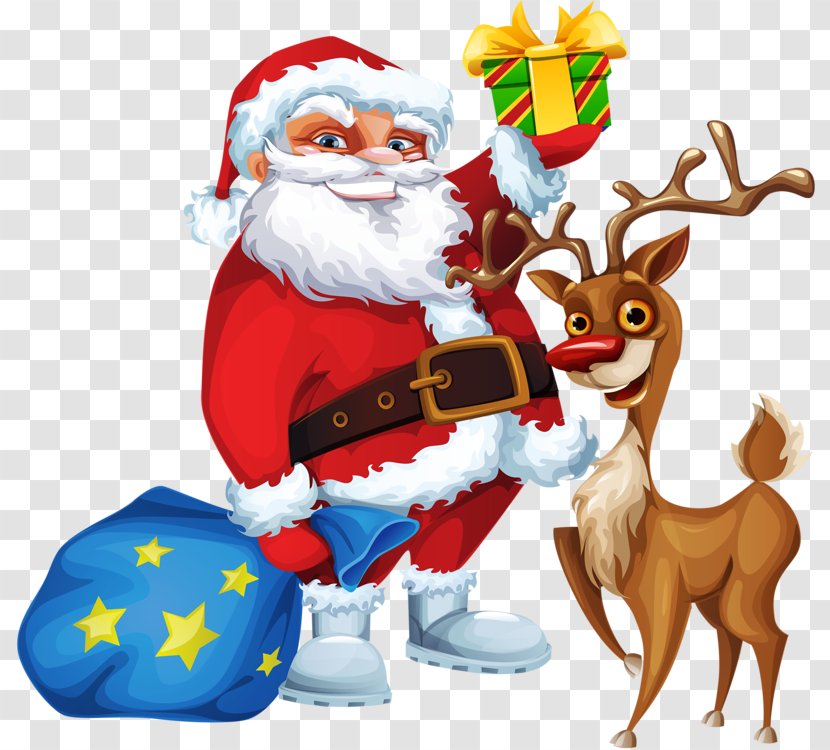 Rudolph Santa Clauss Reindeer Christmas Card - Ornament - Claus Transparent PNG