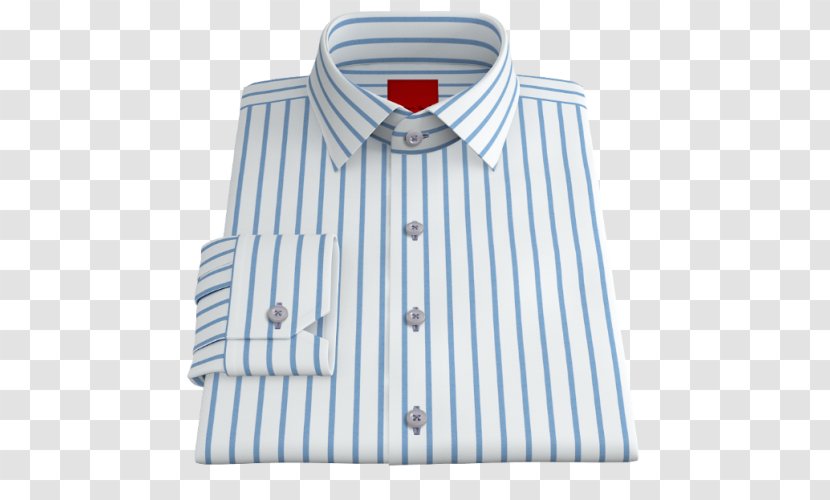 Dress Shirt Blue Clothing White Pink - Striped Transparent PNG