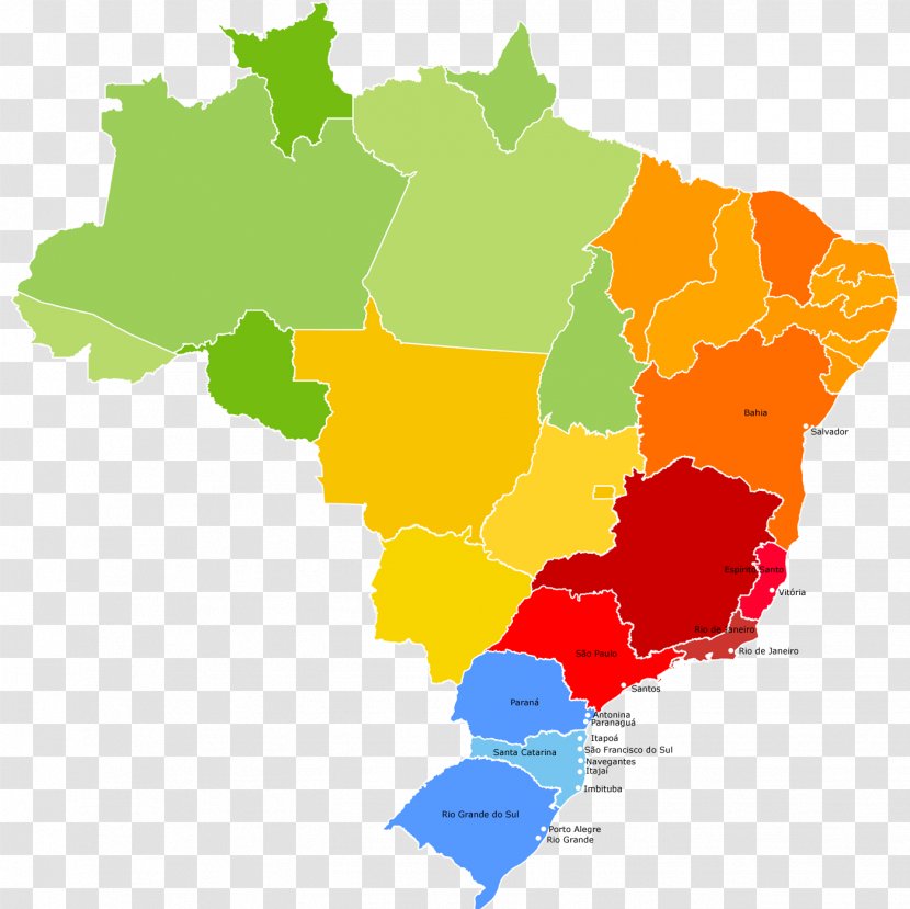 Brazil Mapa Polityczna Clip Art - Area - Rio Transparent PNG