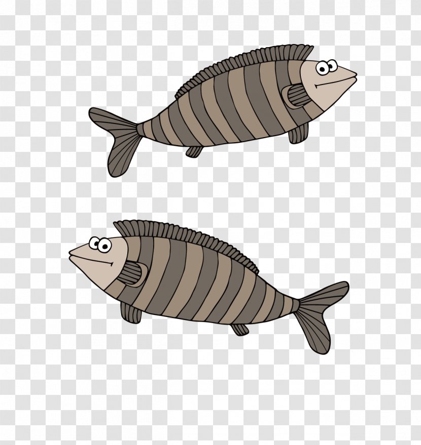 Fish Grey - Seafood - Cartoon Vector Material Transparent PNG