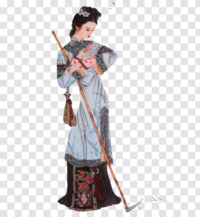 Lin Daiyu Dream Of The Red Chamber Funeral Flowers Chant Jia Baoyu Water Margin - Redology - Painting Transparent PNG