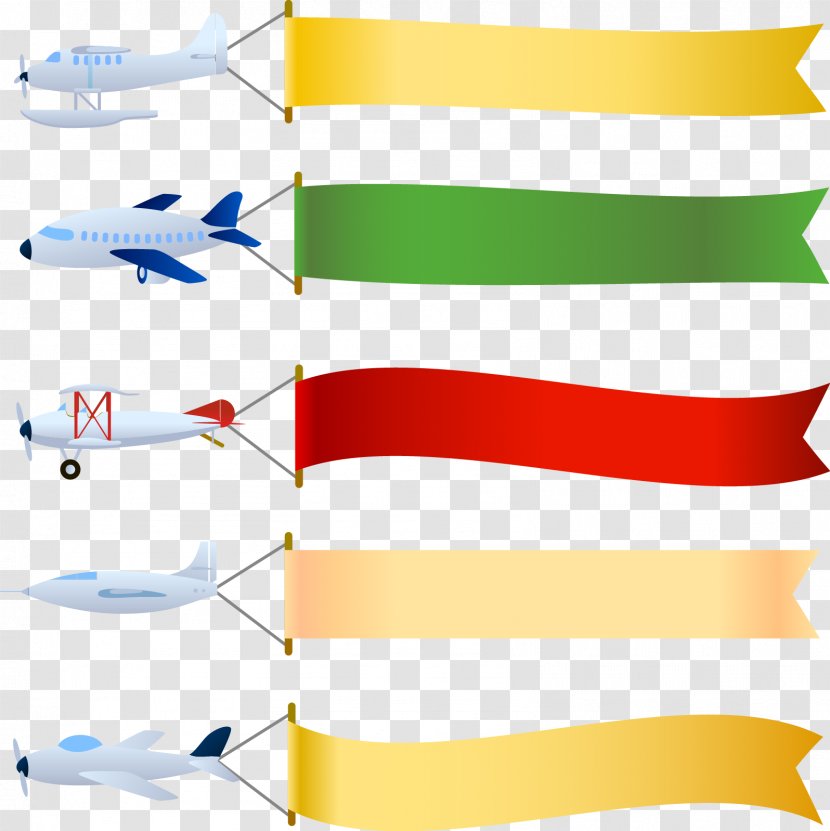 Airplane Aircraft Banner Clip Art - Aerial Advertising - Off With Ribbon Transparent PNG