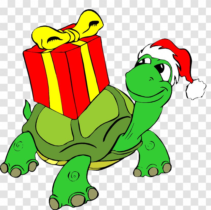 Turtle Santa Claus Christmas Ornament Clip Art - Amphibian Transparent PNG