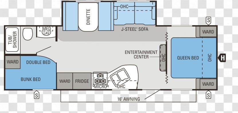 Floor Plan Campervans Caravan Vehicle Trailer - Recreation - Jayco Inc Transparent PNG