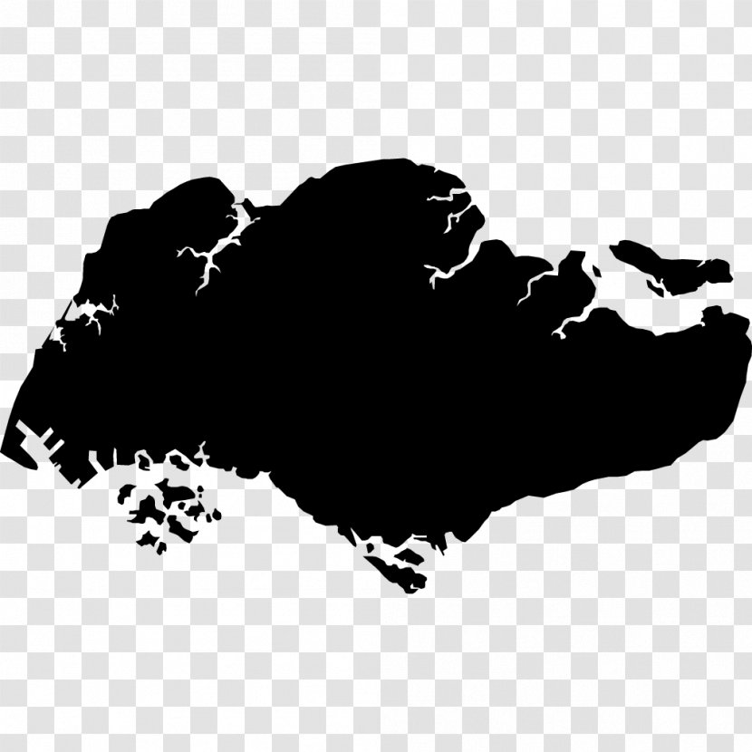 Flag Of Singapore Map Royalty-free - Monochrome - SINGAPORE Transparent PNG