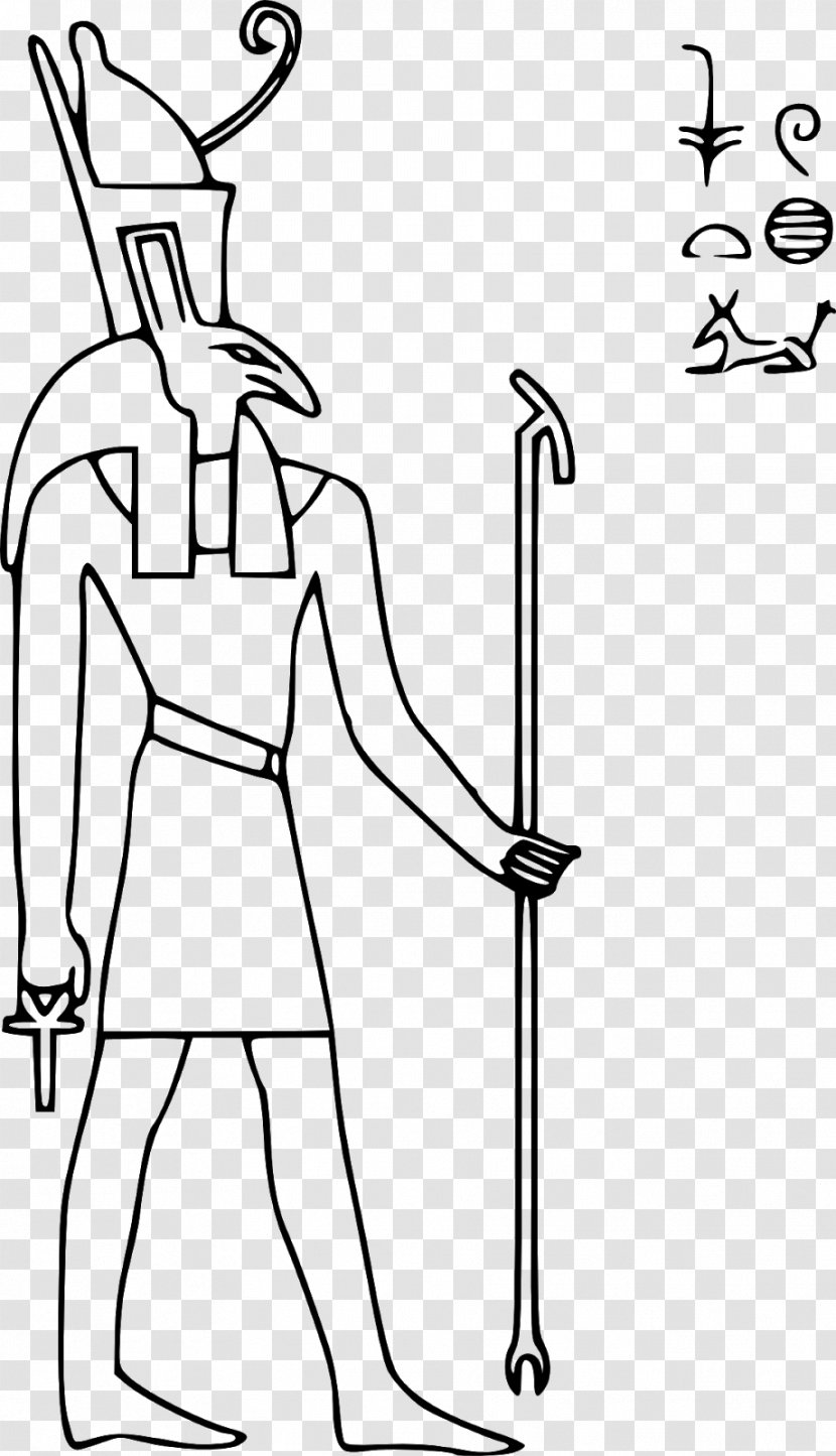 Ancient Egyptian Deities Set Religion Clip Art - Monochrome - Anubis Transparent PNG