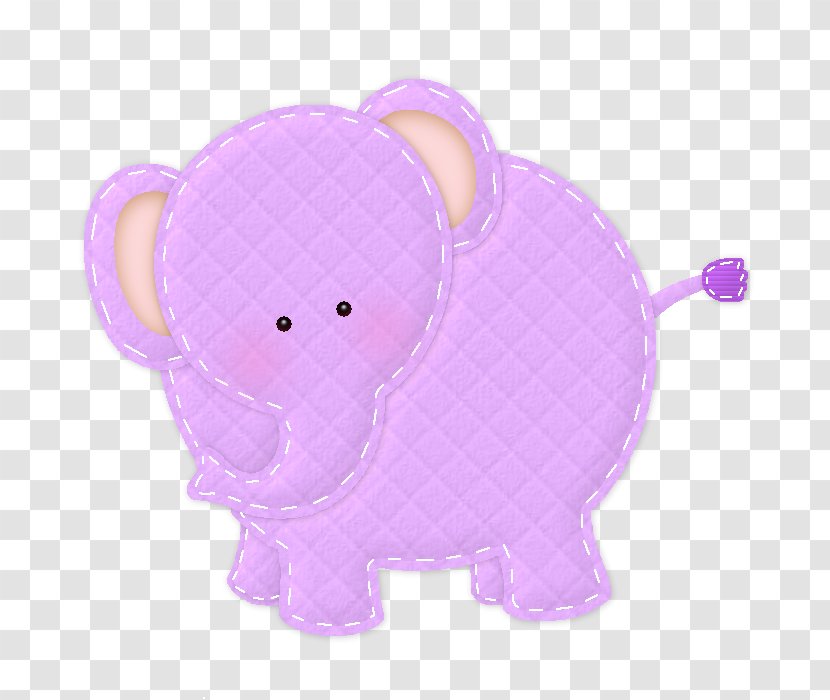 Elephant Textile Lilac Violet - Pink - Watercolor Transparent PNG
