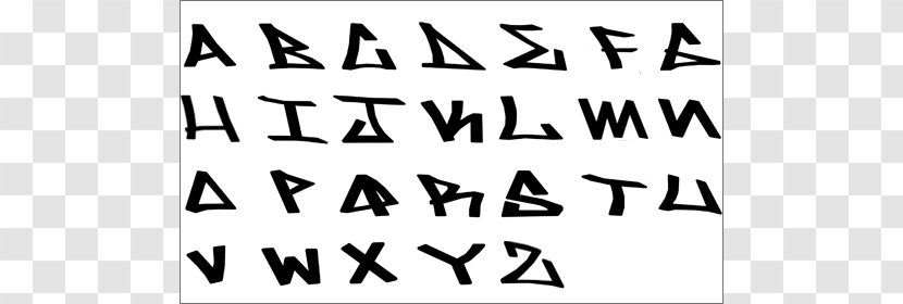 Graffiti Alphabet Letter Tag Wildstyle - Text - Alfabet Transparent PNG