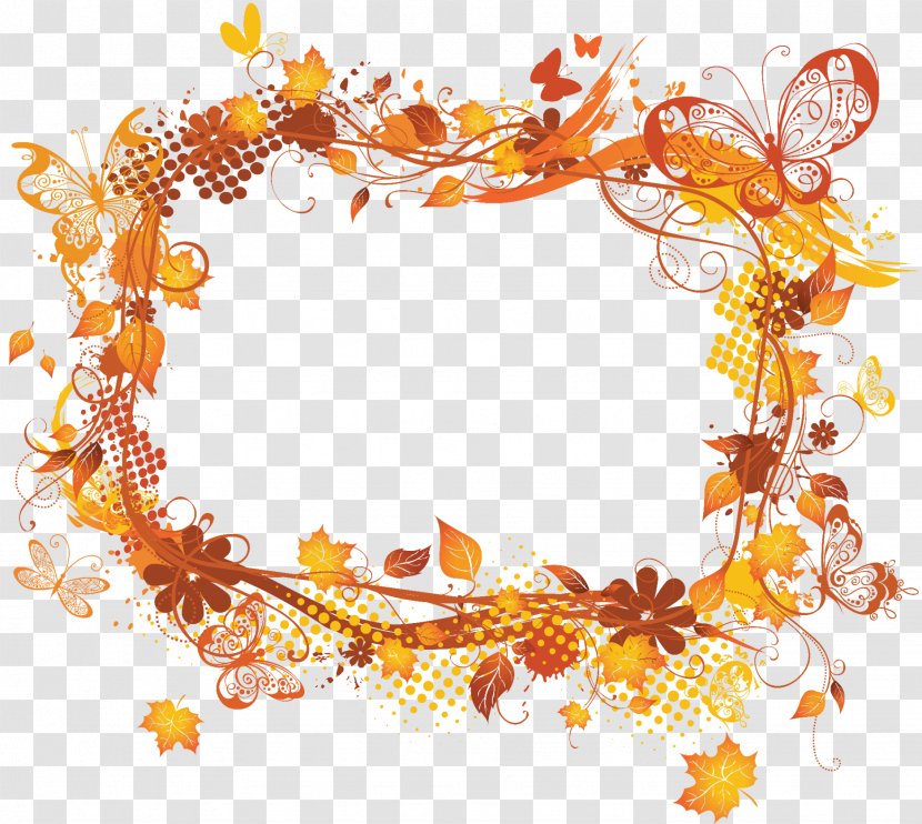 Picture Frames Autumn Clip Art - Decorative Arts - Flower Frame Transparent PNG