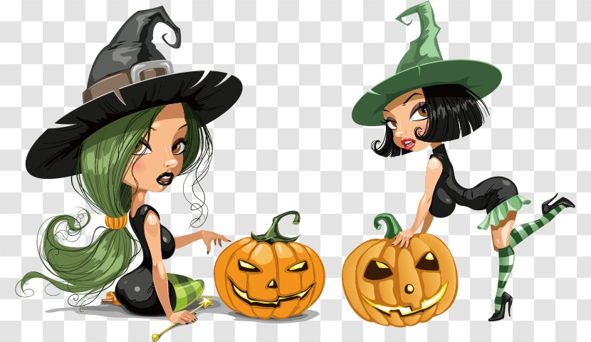 Witchcraft Cartoon Halloween Clip Art - Design Elements HALLOWEEN Transparent PNG