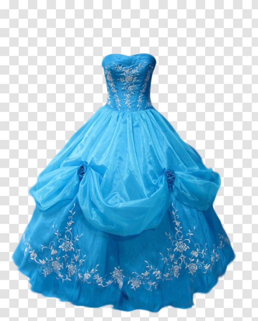 Wedding Dress Blue Ball Gown - Transparent Background Transparent PNG
