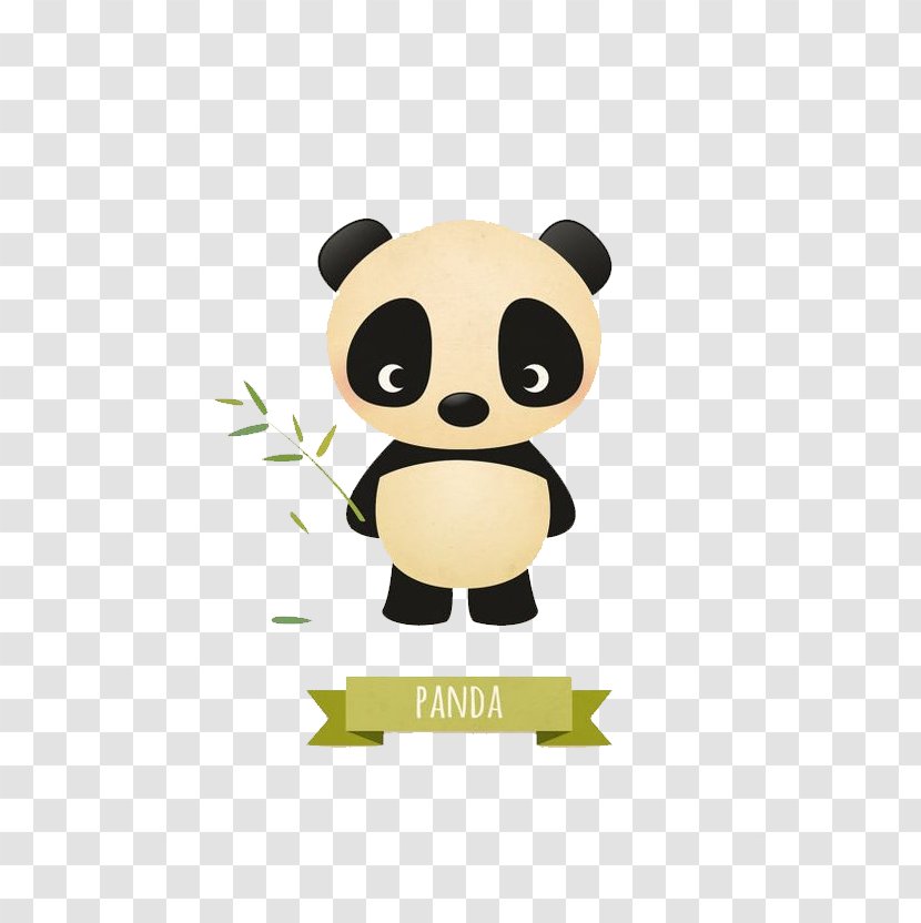 Giant Panda Bear Child Illustration - Flower - Take Bamboo Transparent PNG