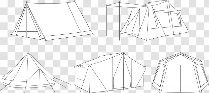 Line Art Drawing Structure - White - Bohemian Tent Transparent PNG