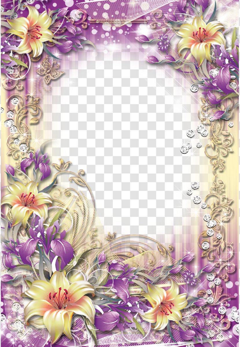 Borders And Frames Picture Flower Clip Art - Floral Border Transparent PNG