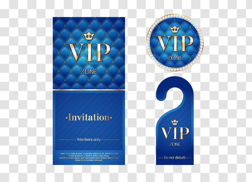 Wedding Invitation Paper Illustration - Brand - Blue Hotel VIP Cards Vector Material Transparent PNG