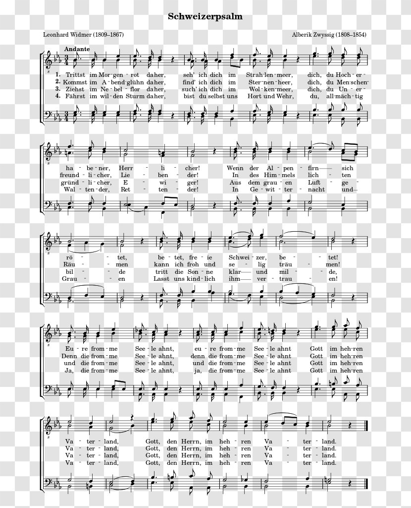 National Anthem Of Switzerland Psalms Hymn - Cartoon - Remember History Transparent PNG