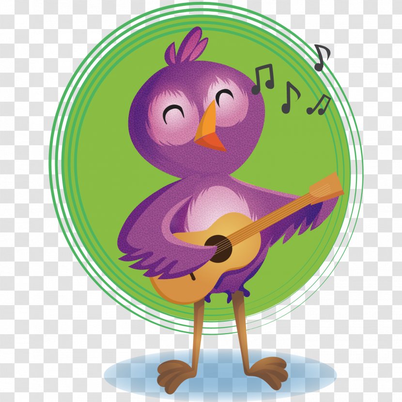 Bird Singing Guitar - Silhouette - Birds Transparent PNG