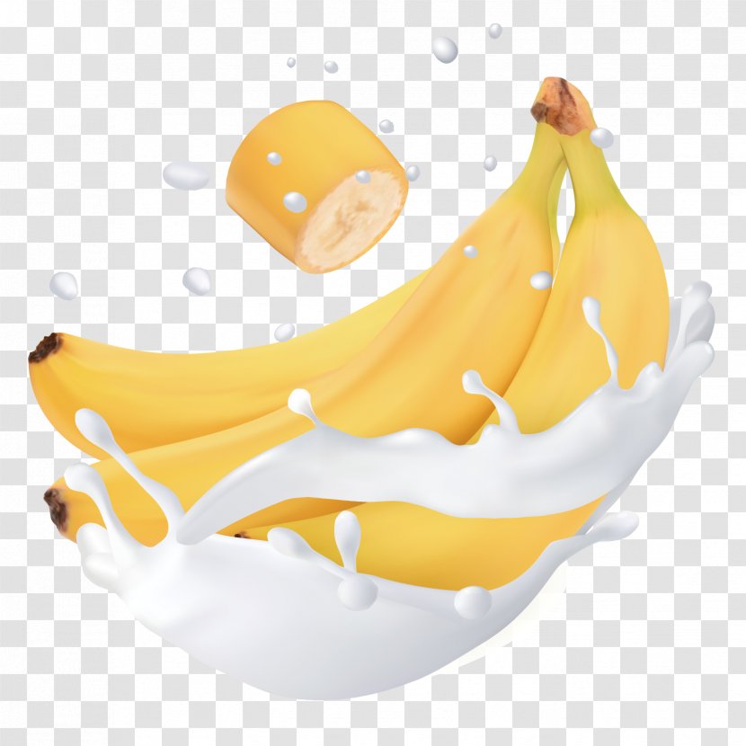 Banana Flavored Milk Fruit - Royaltyfree - Hand-painted Splash Of Transparent PNG