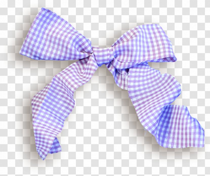 Blue Ribbon Bow Tie - Lavender - Plaid Transparent PNG