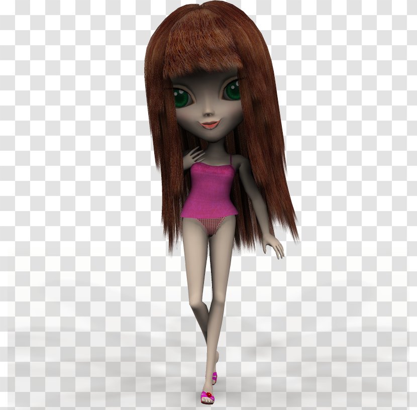 Brown Hair Mannequin Red - Cartoon Transparent PNG