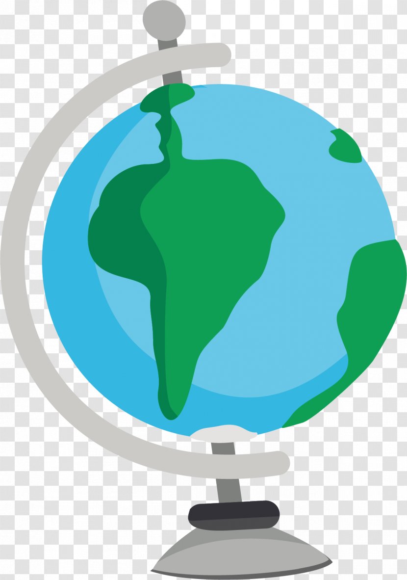 Earth Globe Desktop Computer Cartoon - Vexel - Vector Material Transparent PNG