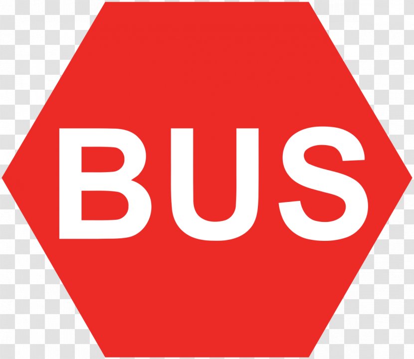 Logo Bus Hexagon Red Traffic Sign - Stuttgart Outline Transparent PNG