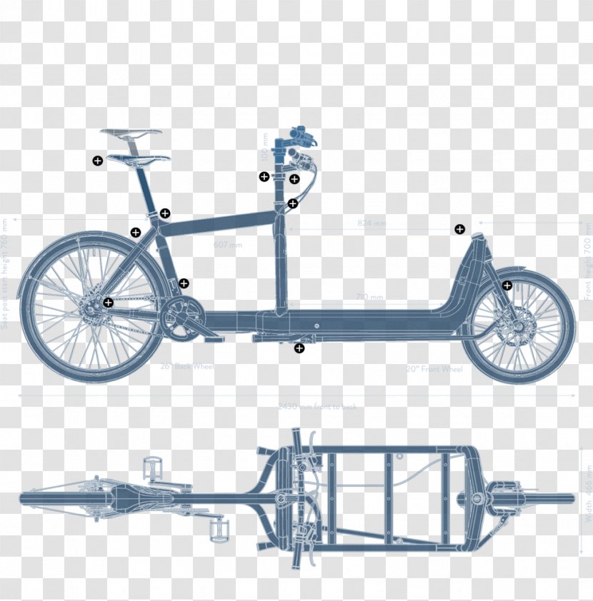 Cargo Freight Bicycle Larry Vs Harry - Hybrid - TECHNICAL Transparent PNG