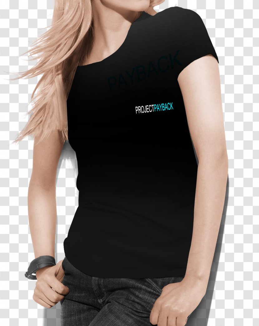 T-shirt Mockup Woman Clothing Crew Neck - Longsleeved Tshirt Transparent PNG