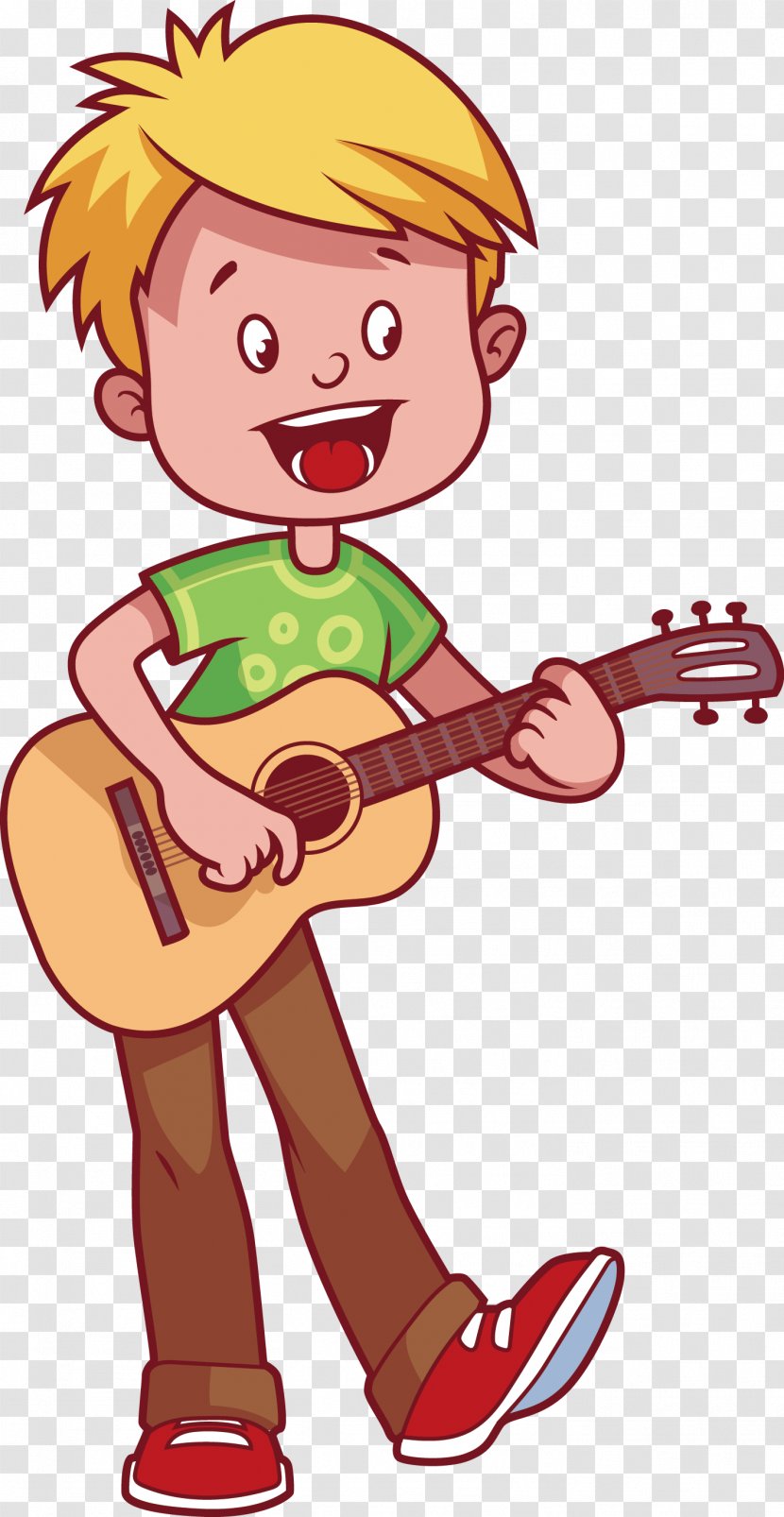Musical Instrument Child Clip Art - Tree - Little Boy Playing Guitar Vector Transparent PNG