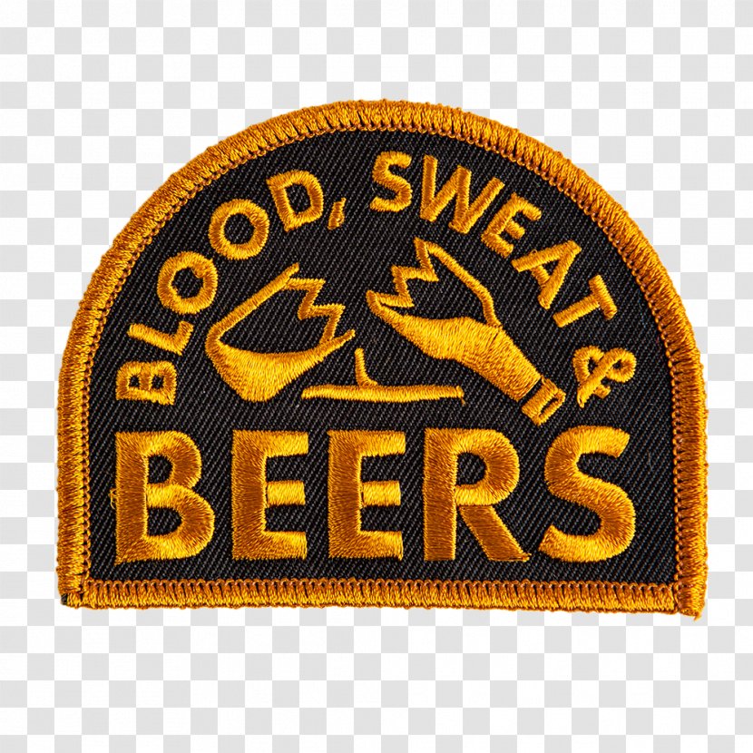 Beer Embroidered Patch Overlock Embroidery Label - Logo Transparent PNG
