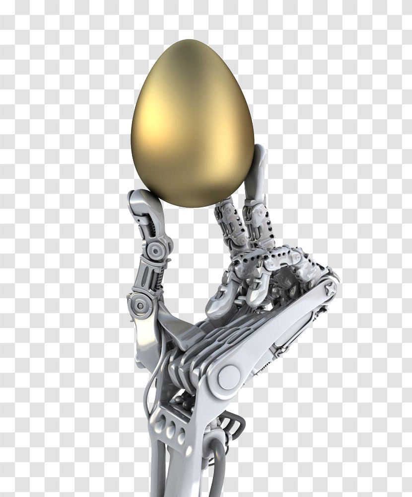 Robotic Arm Stock Photography Robotics Illustration - Finger - Mechanical Holding Golden Egg Transparent PNG