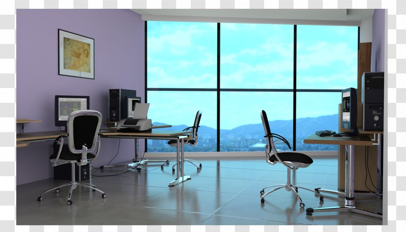 Desk Window Office Interior Design Services Chair - Real Estate Transparent PNG