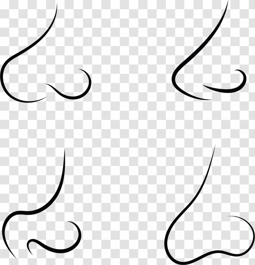 Black And White Pattern - Cartoon Nose Curve Transparent PNG