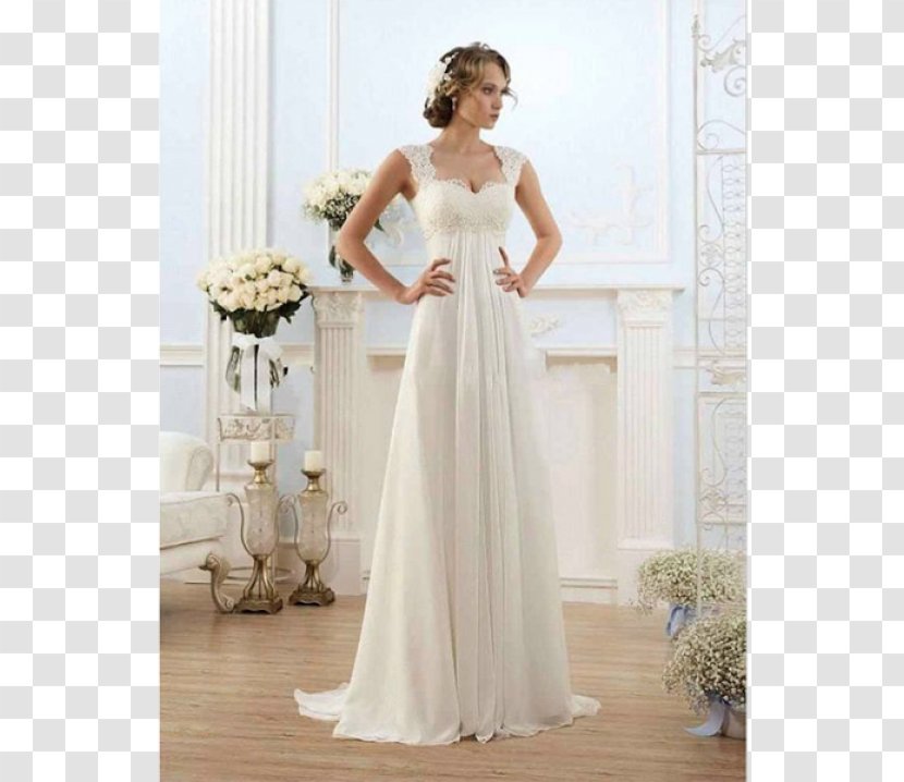 Wedding Dress Sleeve Neckline Bride - Silhouette - Bohemian Style Transparent PNG