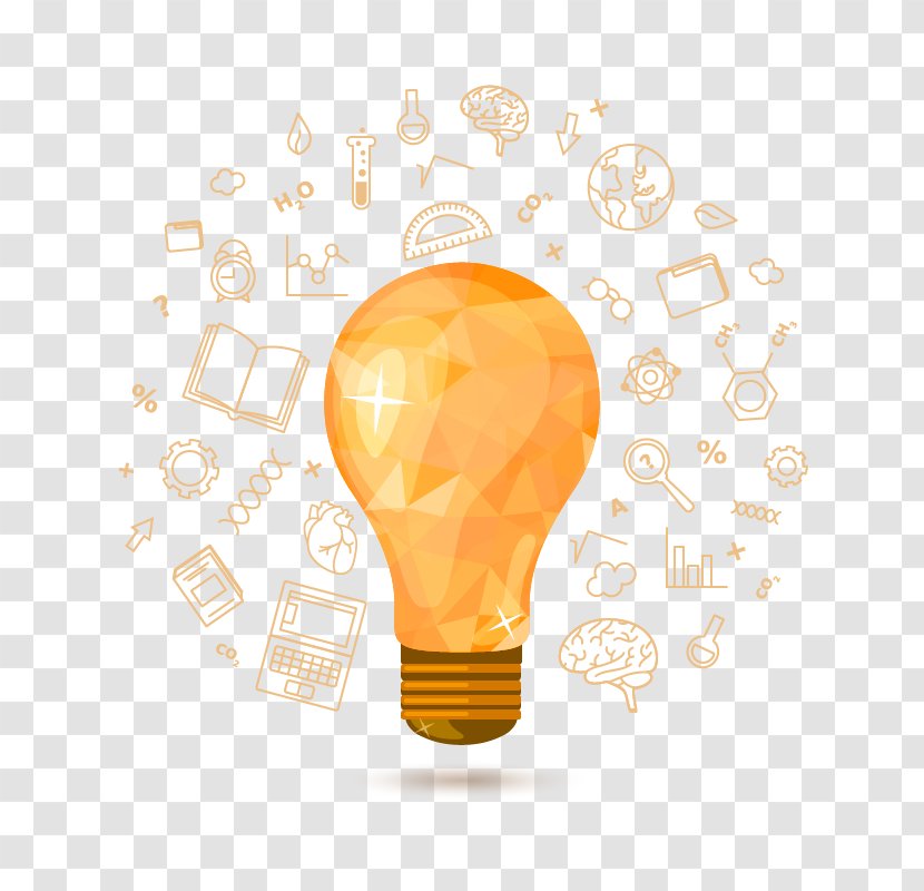 Light Icon - Luminous Efficacy - Orange Simple Bulb Decoration Pattern Transparent PNG