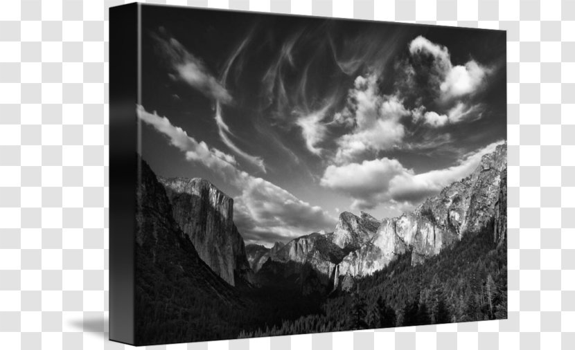 Monochrome Photography Photographic Paper Gallery Wrap - Yosemite National Park Road - Cloudscape Transparent PNG