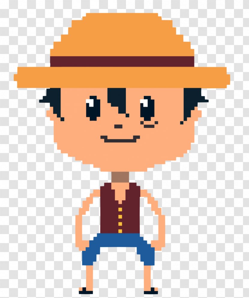 Monkey D. Luffy Pixel Art - Cartoon Transparent PNG