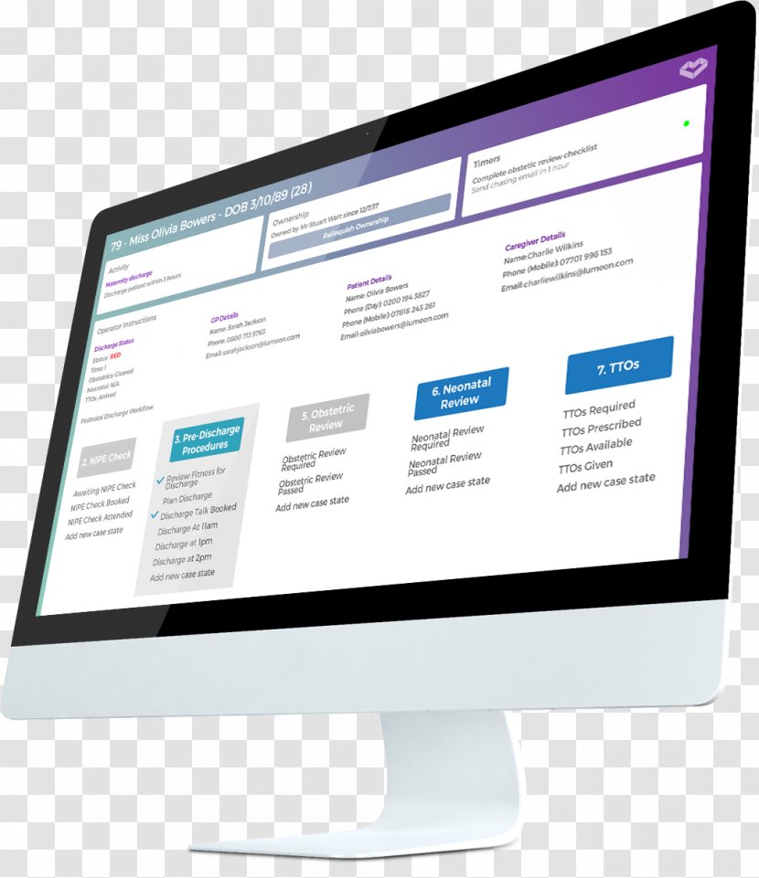 Computer Monitors Health Care Clinical Pathway Patient Output Device - Imac Mockup Transparent PNG