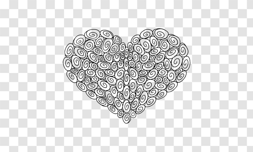 Black & White - M - Heart Pattern Font Line Transparent PNG