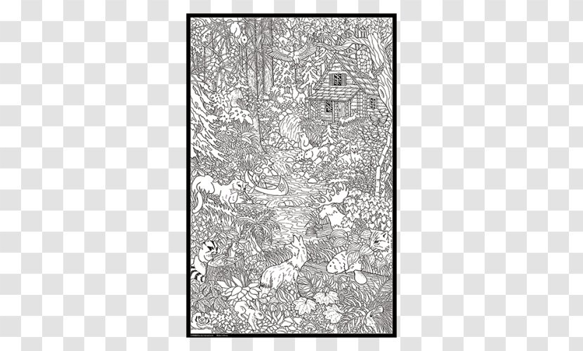 Coloring Book Art Poster Black And White Doodle - Paint - Dot Watercolor Painting Transparent PNG