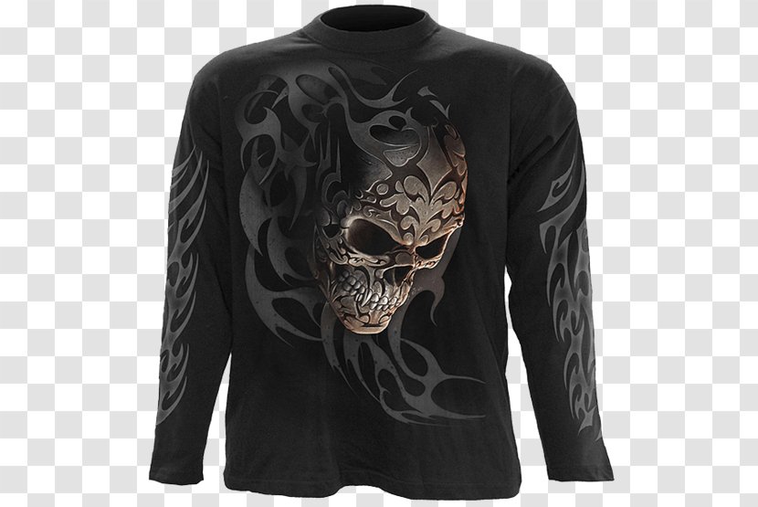 Long-sleeved T-shirt Clothing - Cuff - Tribal Skull Transparent PNG
