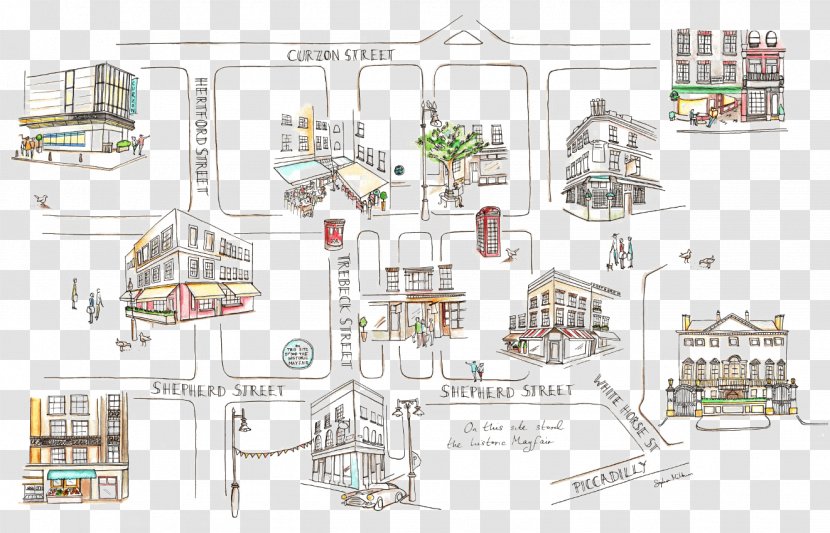 Shepherd Market Curzon Street Borough Map Plan - London Transparent PNG