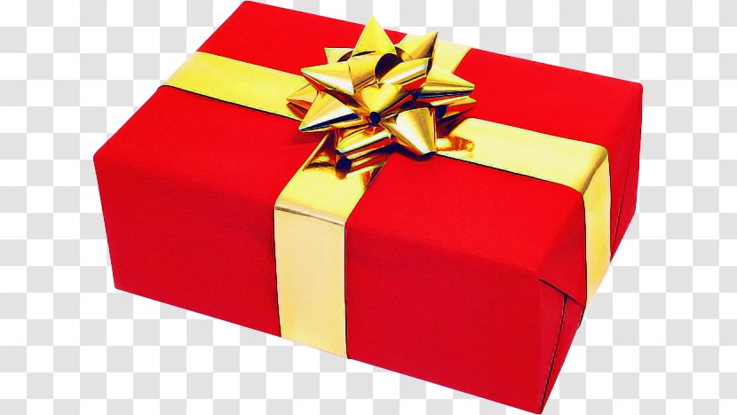 Present Gift Wrapping Red Ribbon Yellow - Paper Rectangle Transparent PNG
