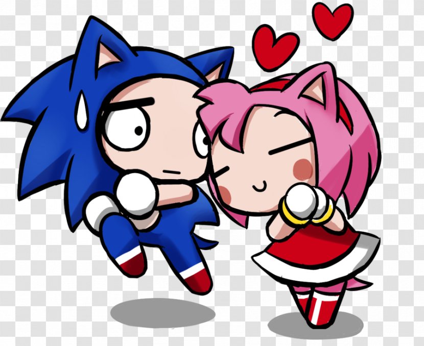 Amy Rose Sonic The Hedgehog DeviantArt - Watercolor - Chasing Love Transparent PNG