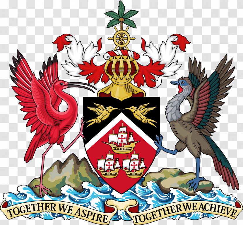 Coat Of Arms Trinidad And Tobago Scarlet Ibis - Symbol Transparent PNG