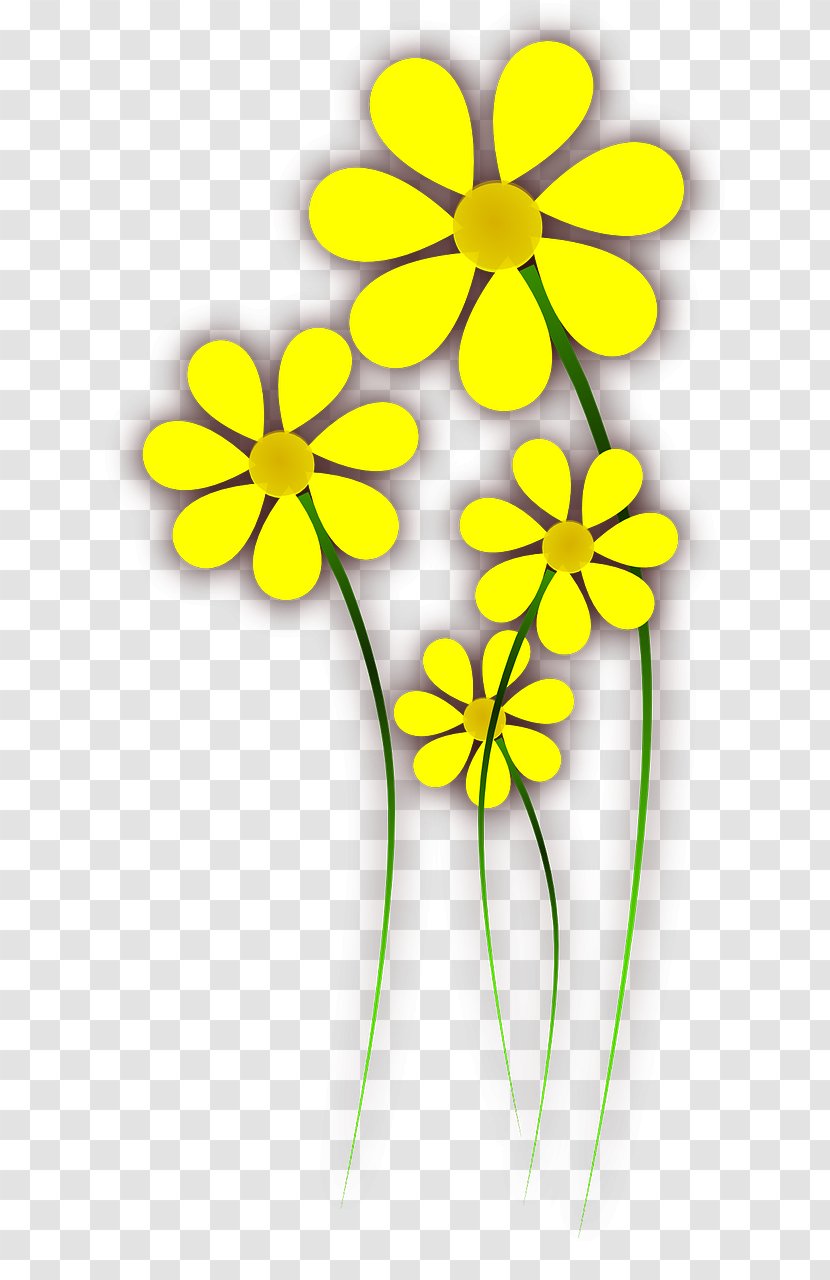 Flower Yellow Clip Art - Blue - Wild Flowers Transparent PNG