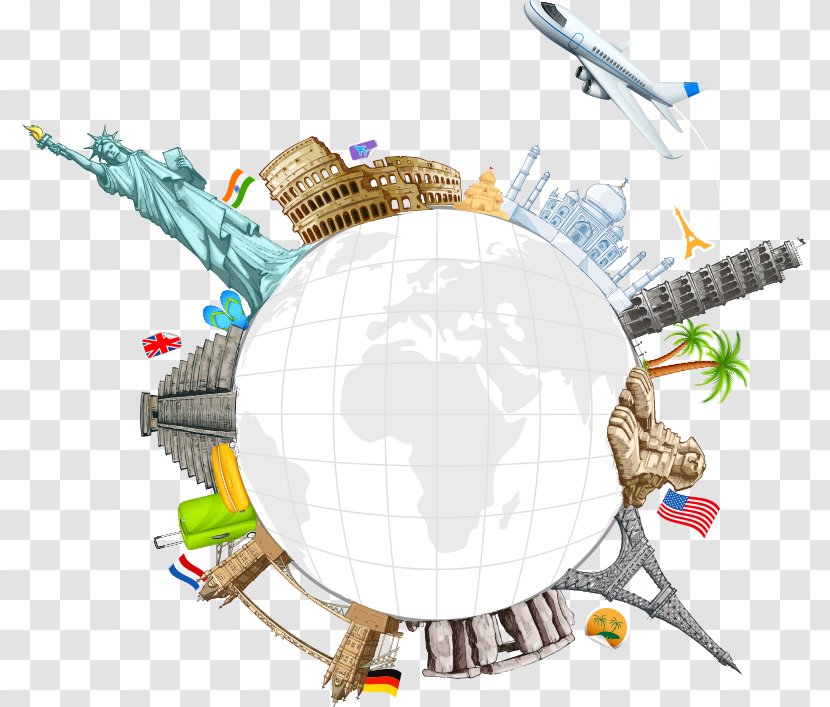 World Travel Clip Art - Vacation - Creative Earth's Surface Landmarks Transparent PNG